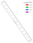 Colored Markings Ruler Large Print