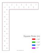 Colored Markings Square Ruler OpenOffice Template