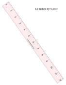 Ruler 12-Inch By 1/4 Inch Pink