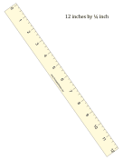 Ruler 12-Inch By 1/4 Inch Yellow