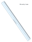 Ruler 30-cm By mm Blue
